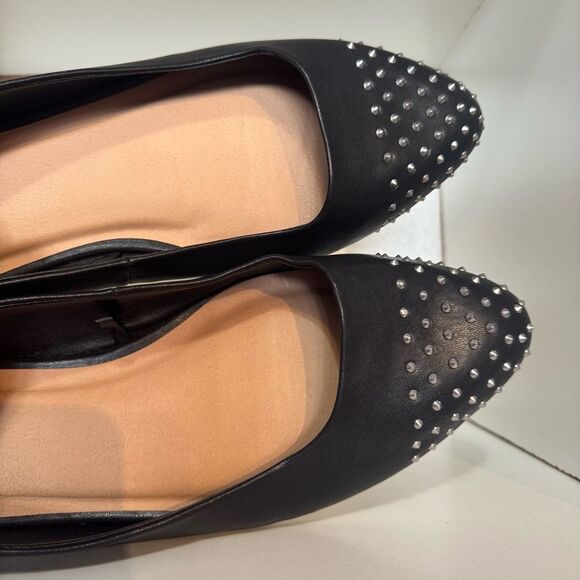Torrid Womens Studded Pointed Toe Black Faux Leather Casual Embellished Flats - Picture 8 of 12